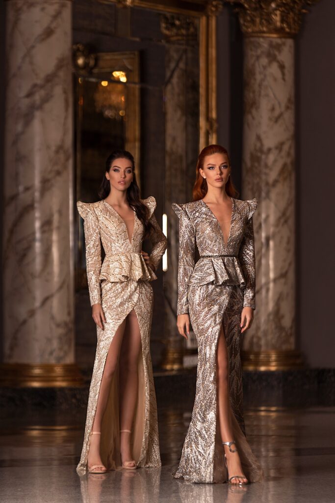 Floor length evening dress «20317» with slit | WONA