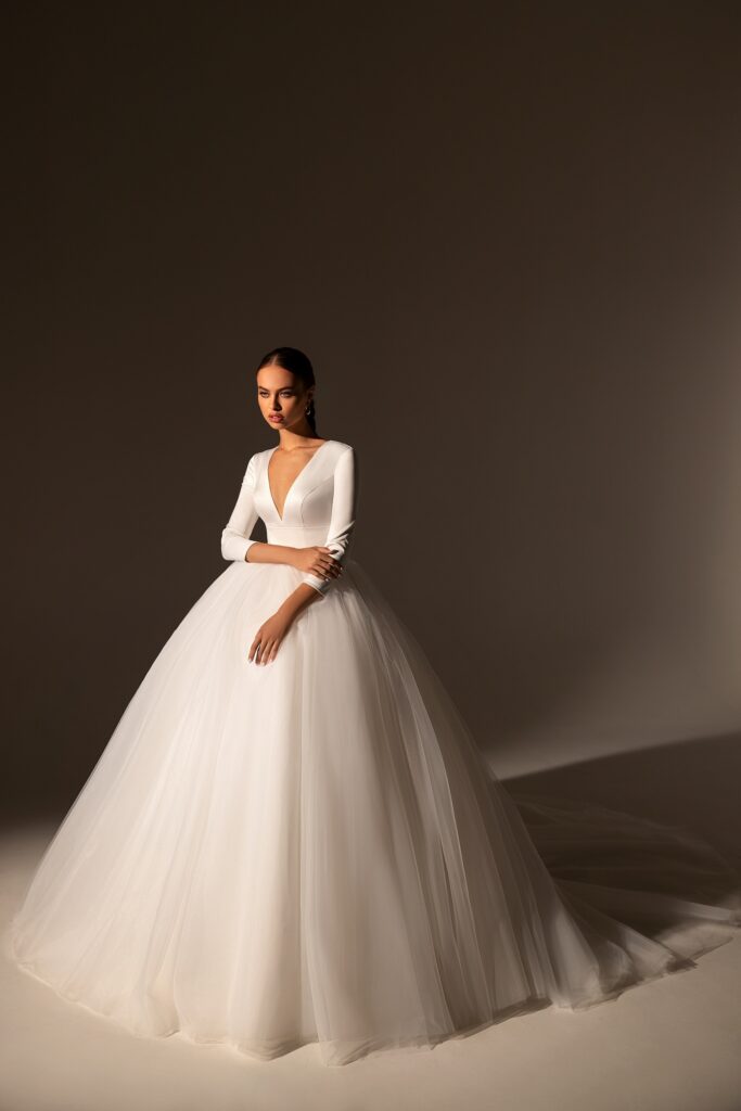 ODESSA Embellished Glitter Satin Mermaid Formal Dress