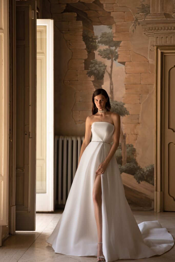 callie's wedding dress grey's anatomy Straight «Cassie» with belt Nina