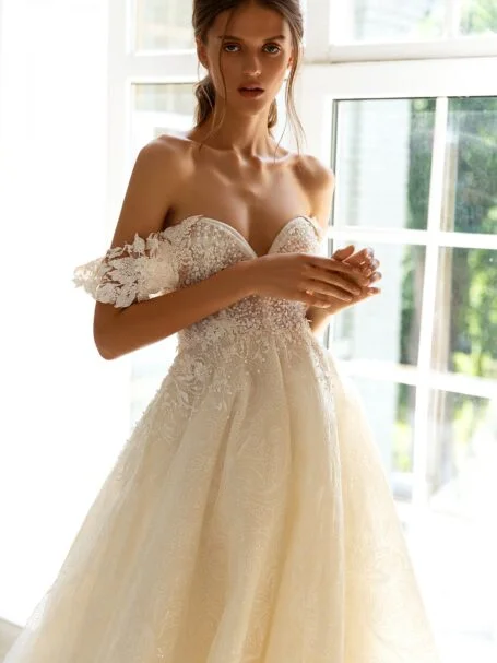 Felicity Lace Boned Bodice Wedding Dress - TC398