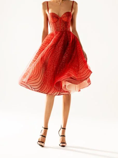 Floor length evening dress «21130» with detachable overskirt