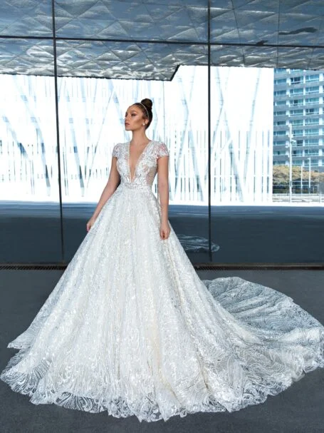 Light Gold Debut Gown Layered Princess Ball Gown Wedding Dresses 22216 –  Viniodress