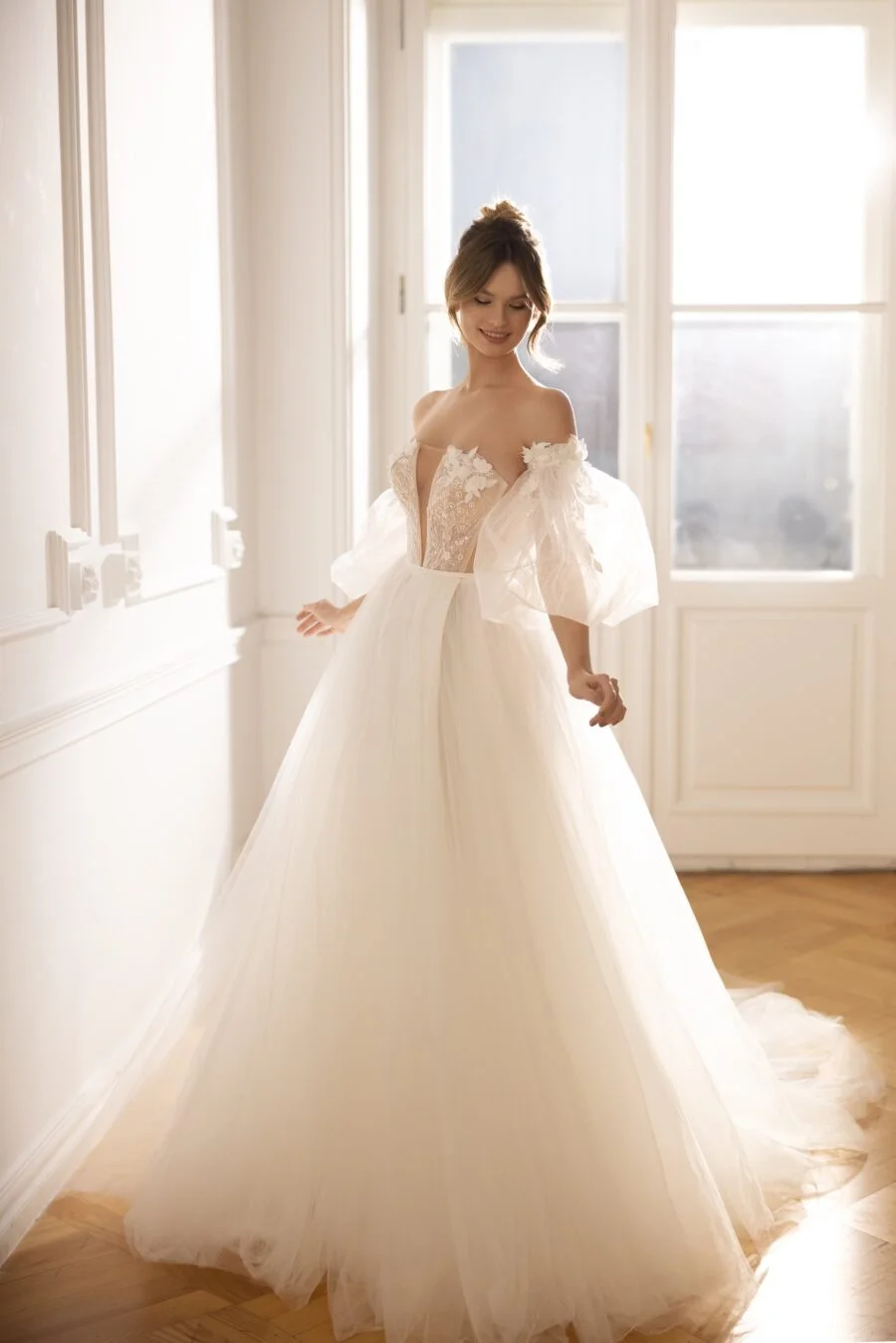 Wedding Dress Jjshouse Wisteria Dress JJ's House Wisteria A-Line V-neck  Tea-Length Chiffon Lace