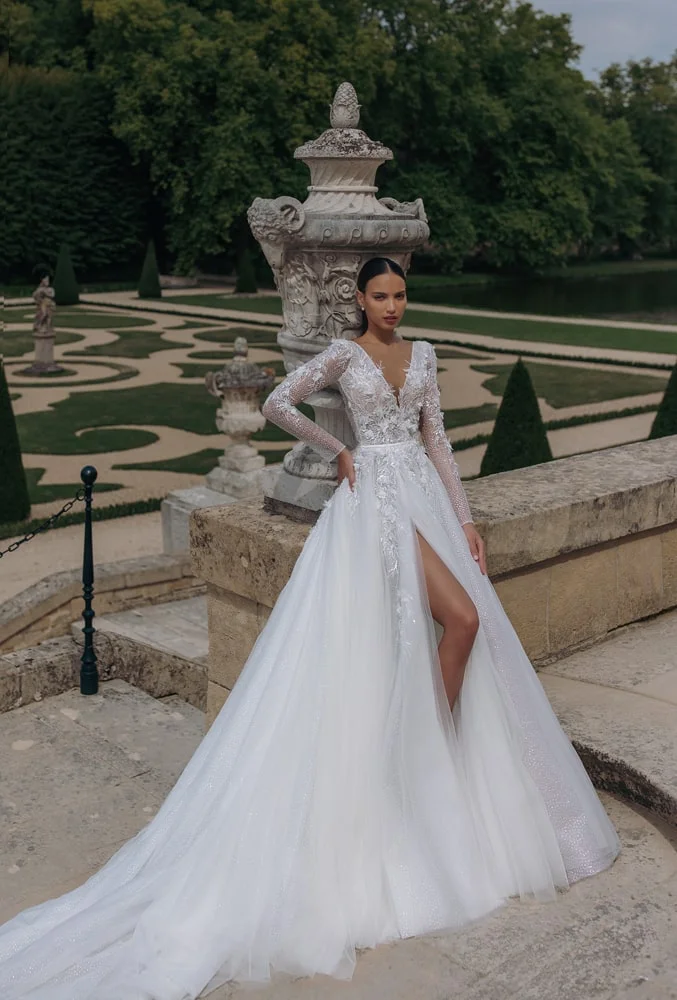 ワンピース BAU by Bride And You DAHLINA Uneck flared long dress (Ivory/ ワンピース BAU by Bride And You DAHLINA Uneck flared long