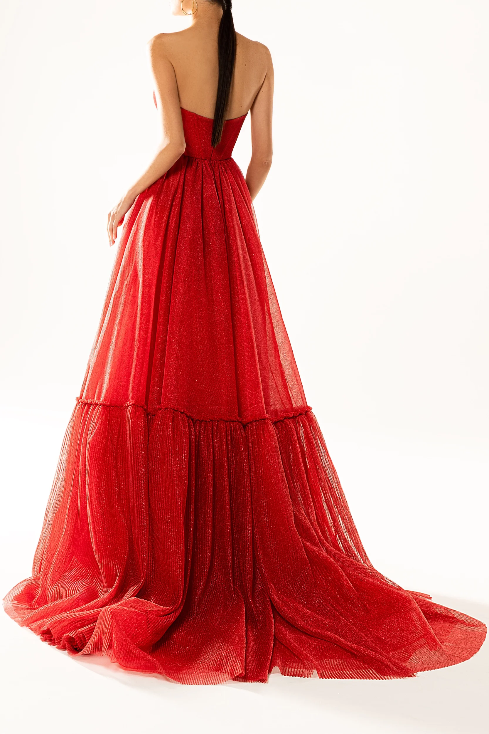 Floor length evening dress «21120» with open back | WONA