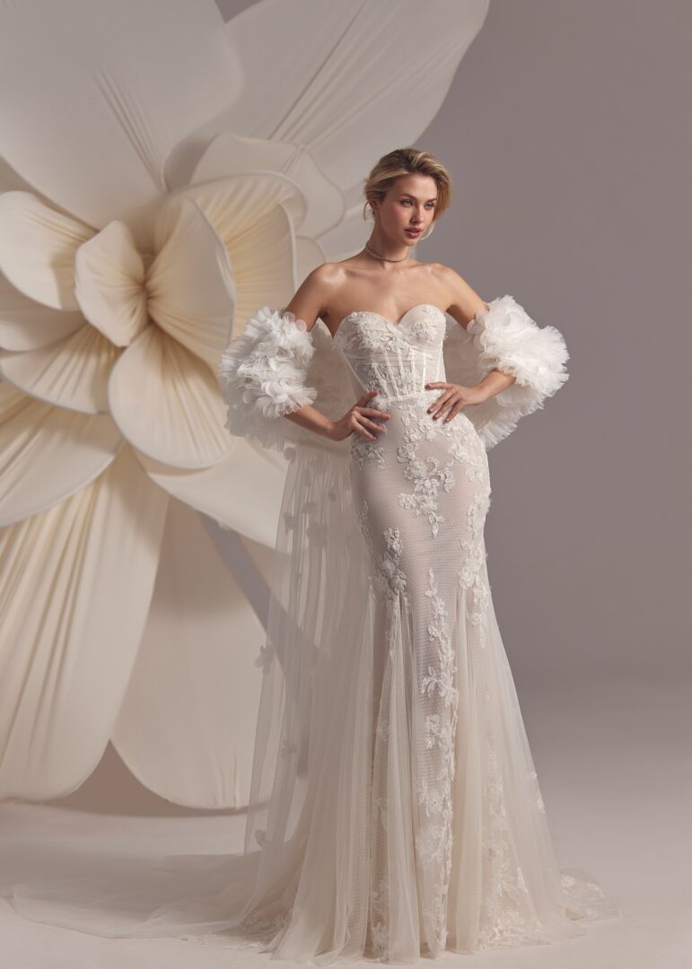 ワンピース [lekong ] Lace Embroidered Dress bnq20119lbr_ivory_petal_front.jpg