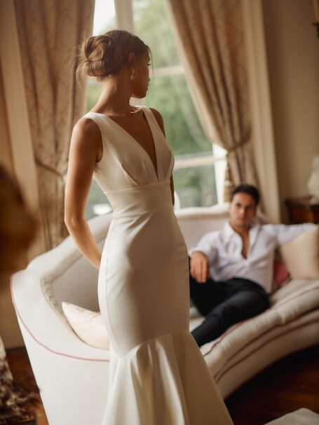 Minimal chic wedding dress best sale