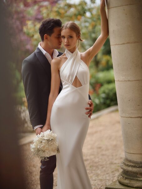 Modern satin wedding dresses hotsell