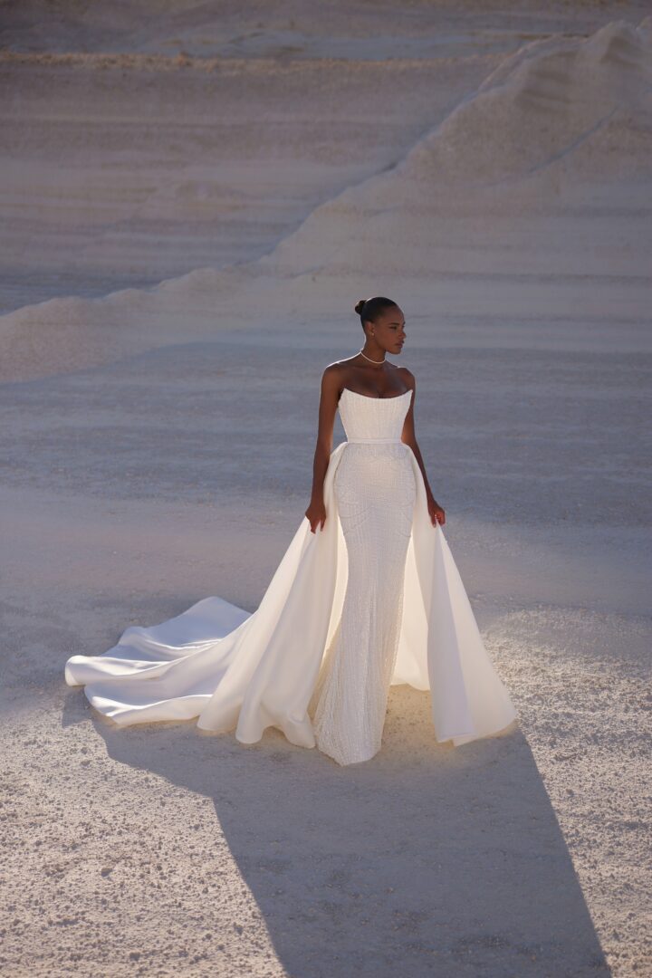 Deuxieme Classe AMOR/アムール RIVIERA GOWN Pastel Elysium Lace V-Neck Gown | Andrea & Leo Couture
