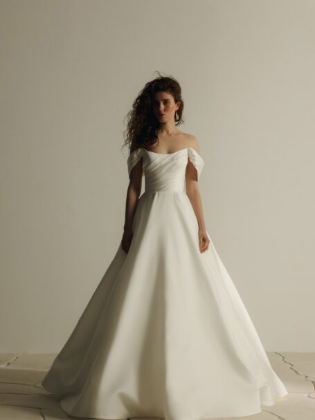 Boat neck wedding dresses - try them on at WONÁ Bridal NYC